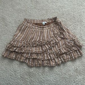 American Eagle Yellow and Orange Flowy Skirt